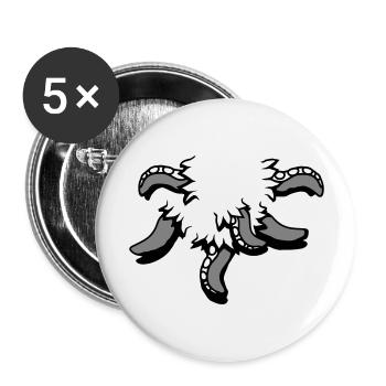 Tentacule Octopus Monster Chemise déchirée Alien - Lot de 5 grands badges (56 mm) - blanc - Devant