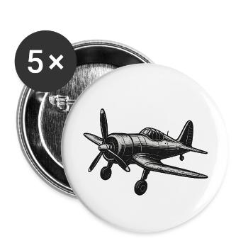Propellermaschine - Buttons groß 56 mm (5er Pack) - Weiß - Vorne