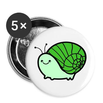 schnecke 02 - Buttons groß 56 mm (5er Pack) - Weiß - Vorne