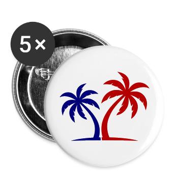 Palm Tree Symbol Island - Buttons large 2.2''/56 mm (5-pack) - white - Front