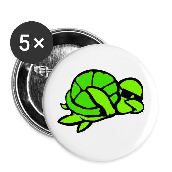 Tortue d’eau Dabbing Dab Dance Lunettes de soleil - Lot de 5 grands badges (56 mm) - blanc - Devant