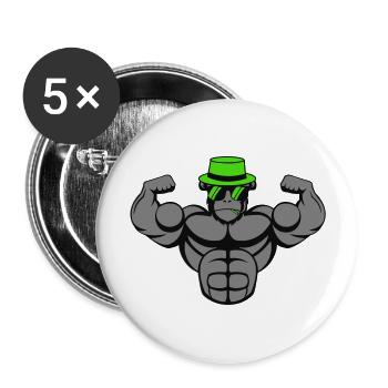 strong gorilla - Buttons groß 56 mm (5er Pack) - Weiß - Vorne
