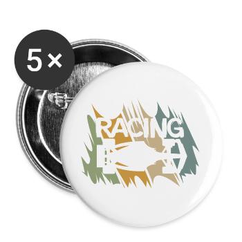 Retro Formula Racing Design für Motorsportfans - Buttons groß 56 mm (5er Pack) - Weiß - Vorne
