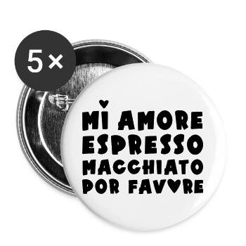 Espresso Macchiato - Lot de 5 grands badges (56 mm) - blanc - Devant