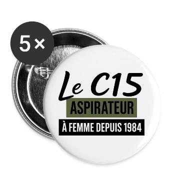 C15 - Buttons groß 56 mm (5er Pack) - Weiß - Vorne