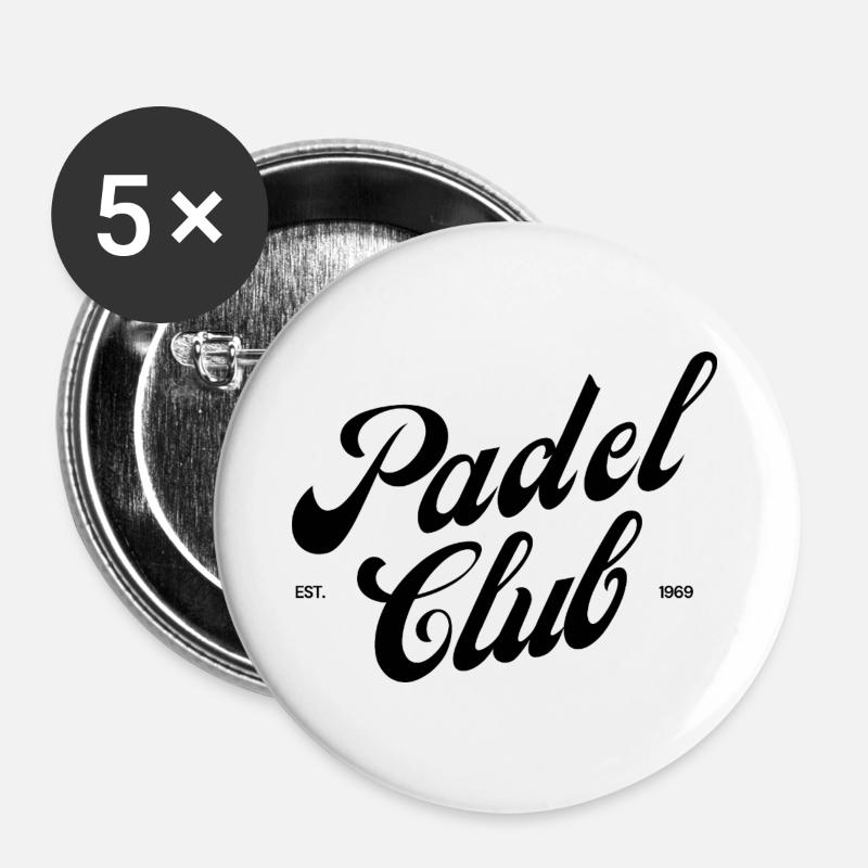 Padel Club - Buttons groß 56 mm (5er Pack) - Weiß
