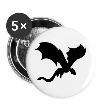 Mythical Dragon's Shadow - Buttons large 2.2''/56 mm (5-pack) - white - Front