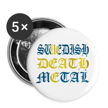 swedish death - Buttons large 2.2''/56 mm (5-pack) - white - Front