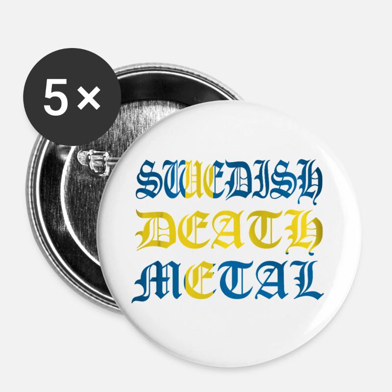 swedish death - Buttons large 2.2''/56 mm (5-pack) - white