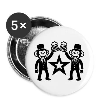 Bachelorette Party Monkey Crew Groom - Buttons large 2.2''/56 mm (5-pack) - white - Front