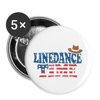 It's linedance time, Linedancing, Country USA - Buttons groß 56 mm (5er Pack) - Weiß - Vorne