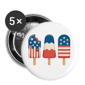 Cream Lover Independence Day 4th of July - Buttons groß 56 mm (5er Pack) - Weiß - Vorne