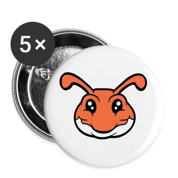 caterpillar smiles sweet cute worm friendly comic - Buttons large 2.2''/56 mm (5-pack) - white - Front