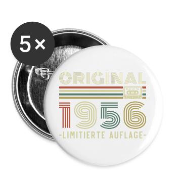 Original 1956 Vintage Vintage Anniversaire Rétro - Lot de 5 grands badges (56 mm) - blanc - Devant
