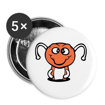 caterpillar ground hole sweet lovely smiles happy comic - Buttons large 2.2''/56 mm (5-pack) - white - Front