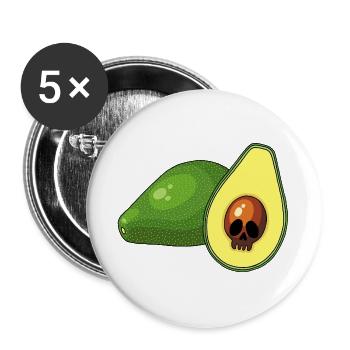 Avocado skull - Buttons large 2.2''/56 mm (5-pack) - white - Front