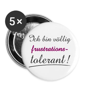Confident Quote I'm Frustration Tolerant - Buttons large 2.2''/56 mm (5-pack) - white - Front