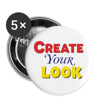 Vivid Colourful Text Creative Design - Buttons large 2.2''/56 mm (5-pack) - white - Front
