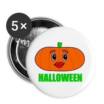 HALLOWEEN. PUMPKIN. HALLOWEEN PUMPKIN - Buttons large 2.2''/56 mm (5-pack) - white - Front