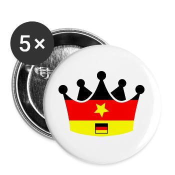 Deutschland Krone - Buttons groß 56 mm (5er Pack) - Weiß - Vorne