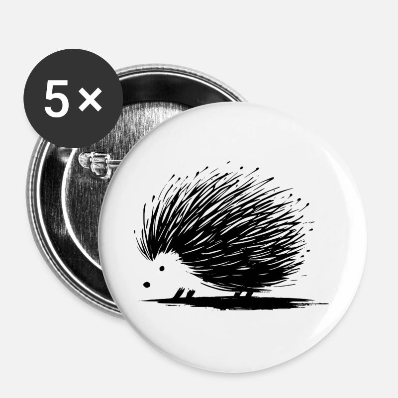 Hedgehog - Buttons large 2.2''/56 mm (5-pack) - white