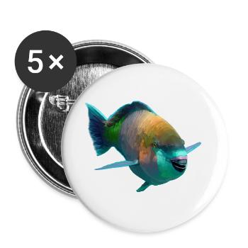 Colorful Fish Pop Art - Buttons large 2.2''/56 mm (5-pack) - white - Front