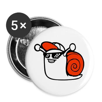 Snail Sunglasses Cute Cute Happy Cool - Buttons large 2.2''/56 mm (5-pack) - white - Front