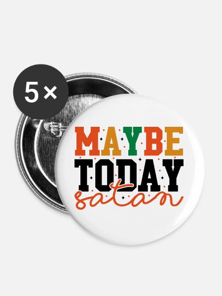 Bunte Buchstabenmuster Punkte - Buttons groß 56 mm (5er Pack) - Weiß