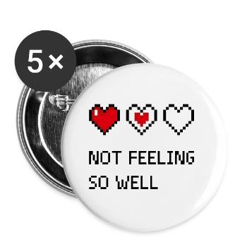 Cœur Pixel Trio - Lot de 5 grands badges (56 mm) - blanc - Devant
