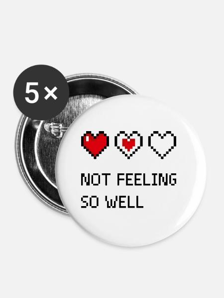 Kern-Pixel-Trio - Buttons groß 56 mm (5er Pack) - Weiß