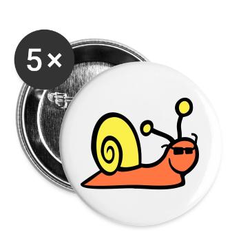 Snail Sunglasses Cute Cute Happy Cool - Buttons large 2.2''/56 mm (5-pack) - white - Front