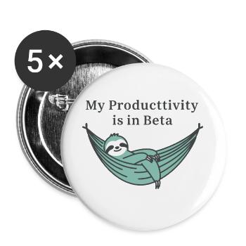 My Productivity is in Beta - Buttons large 2.2''/56 mm (5-pack) - white - Front