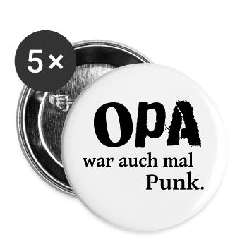 Grandpa was also a punk once - Buttons large 2.2''/56 mm (5-pack) - white - Front