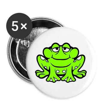 Frog toad smiles funny sitting comic happy - Buttons large 2.2''/56 mm (5-pack) - white - Front