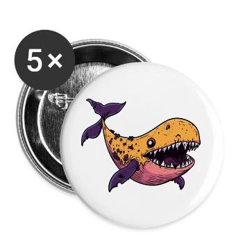 Whale Halloween Comic Funny - Buttons large 2.2''/56 mm (5-pack) - white - Front
