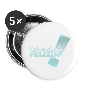 Prénom Felizia - Lot de 5 grands badges (56 mm) - blanc - Devant