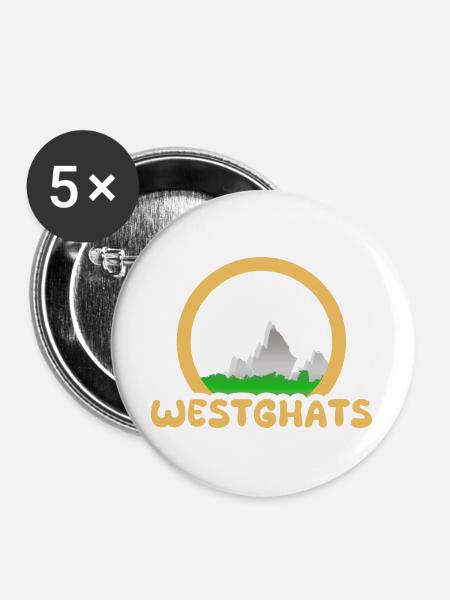 Trekking Westghats - Buttons groß 56 mm (5er Pack) - Weiß