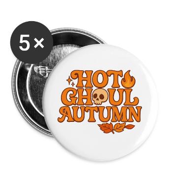 Hot Ghoul Automne/ Y2K Design - Lot de 5 grands badges (56 mm) - blanc - Devant