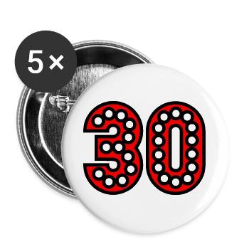 30. 30 YEARS. 30th ANNIVERSARY. 30 YEARS ANNIVERSARY. - Buttons large 2.2''/56 mm (5-pack) - white - Front