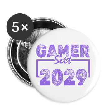 Daddeln 2029 - Buttons groß 56 mm (5er Pack) - Weiß - Vorne