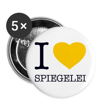 I love Spiegelei - Buttons groß 56 mm (5er Pack) - Weiß - Vorne