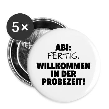 Abitur finished - Buttons large 2.2''/56 mm (5-pack) - white - Front