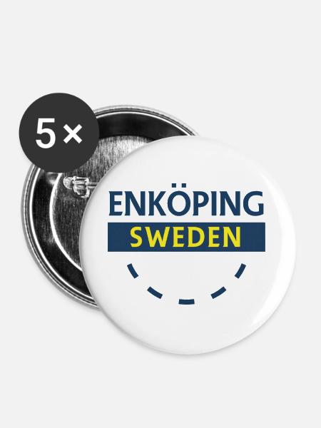 Enköping Schweden Emblem - Buttons groß 56 mm (5er Pack) - Weiß
