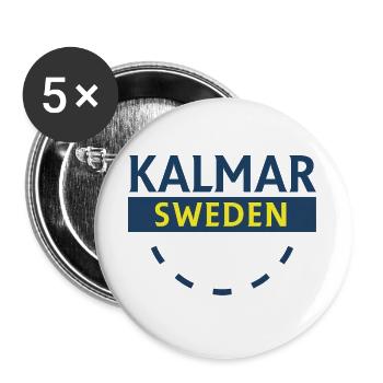 Kalmar Schweden Emblem Grafik - Buttons groß 56 mm (5er Pack) - Weiß - Vorne