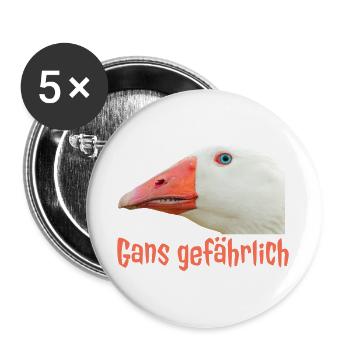 Ganz Gefährlich Gänsekopf - Buttons large 2.2''/56 mm (5-pack) - white - Front