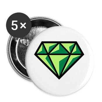 Diamant (pierre précieuse symbole brillant / POS Gre 3C) - Lot de 5 grands badges (56 mm) - blanc - Devant
