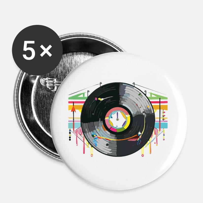 Vinyl_3 - Buttons groß 56 mm (5er Pack) - Weiß