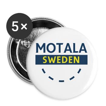 Insigne de l’emblème Motala Sweden - Lot de 5 grands badges (56 mm) - blanc - Devant