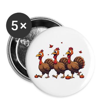 Thanksgiving Truthahn Baby - Buttons groß 56 mm (5er Pack) - Weiß - Vorne
