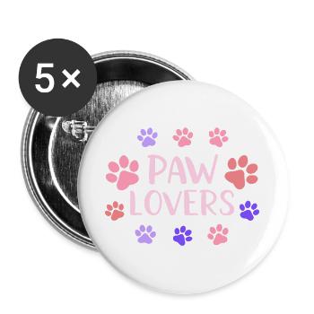 Pastel Animal Paw Lover - Buttons large 2.2''/56 mm (5-pack) - white - Front